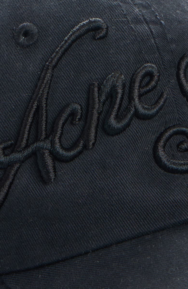 Acne Studios Carliy Venice Embroidered Logo Baseball Cap, Alternate, color, Black
