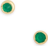 Monica Vinader Mini Green Onyx Stud Earrings