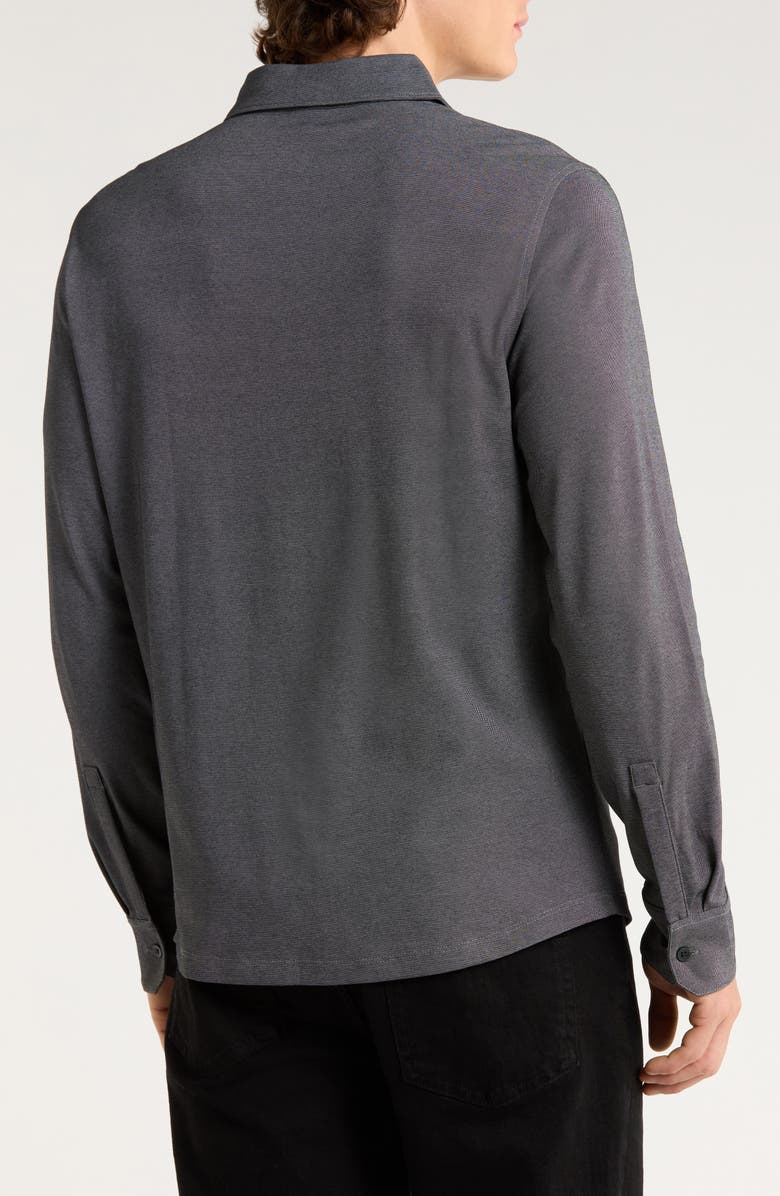 Robert Barakett Northpark Knit Button-Up Shirt, Alternate, color, Black