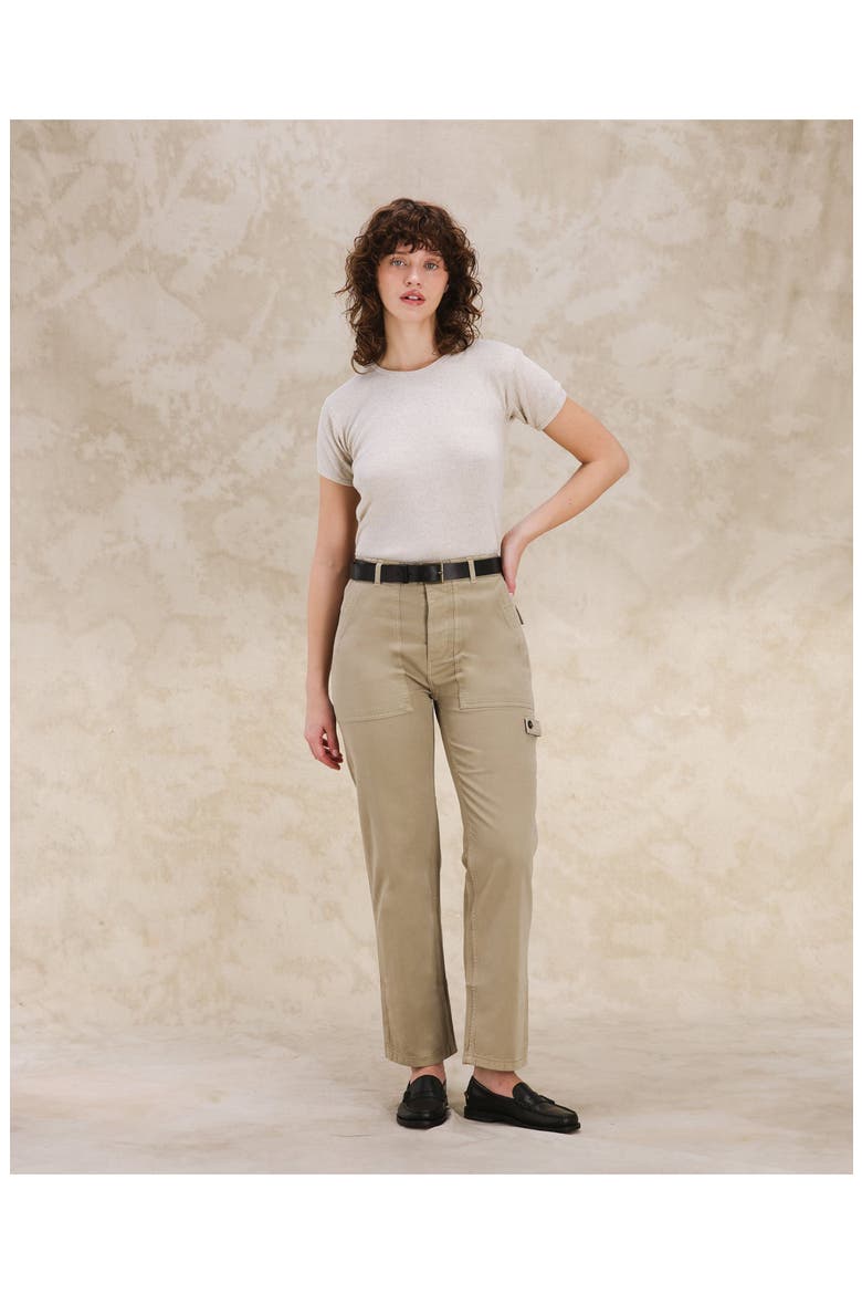 Courtney Cotton Linen Rib T-Shirt, Alternate, color, GARZA