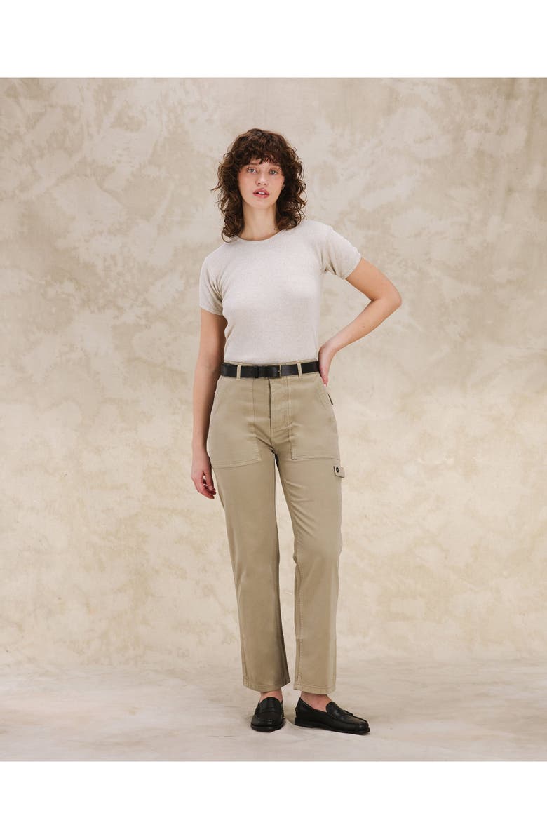 Fortela Courtney Cotton Linen Rib T-Shirt, Alternate, color, Garza