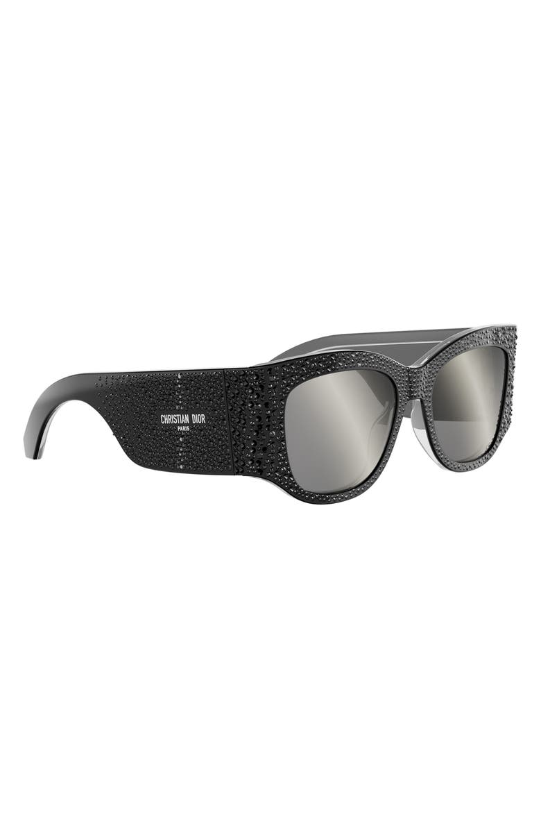 DIOR Nuit S1I 54mm Square Sunglasses, Alternate, color, Black/ Other / Smoke Mirror