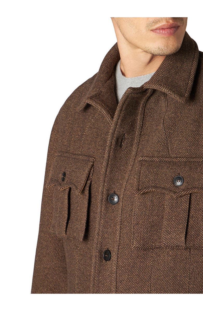 Fortela Carlo Sahariana Wool Jacket, Alternate, color, Brown