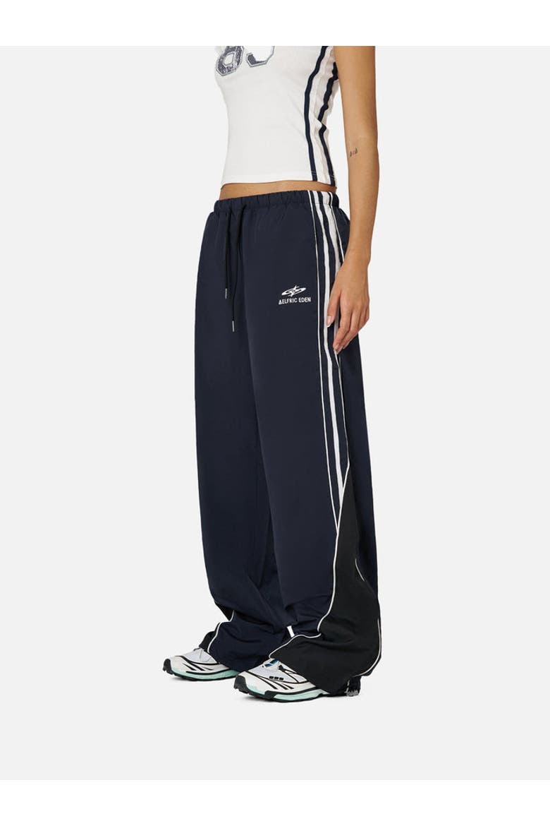 Contrast Side Baggy Track Pants, Alternate, color, Blue