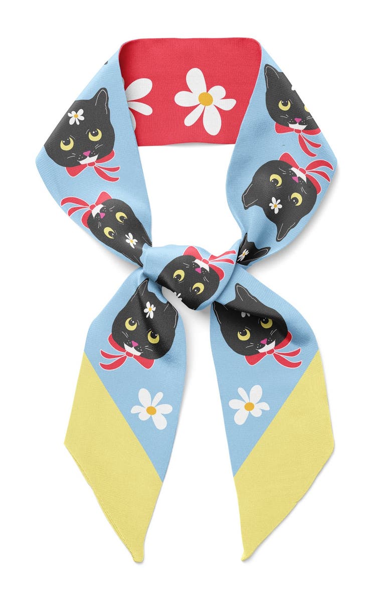 Centinelle Naoko Cat Twilly Ribbon Scarf, Main, color, Multicolor