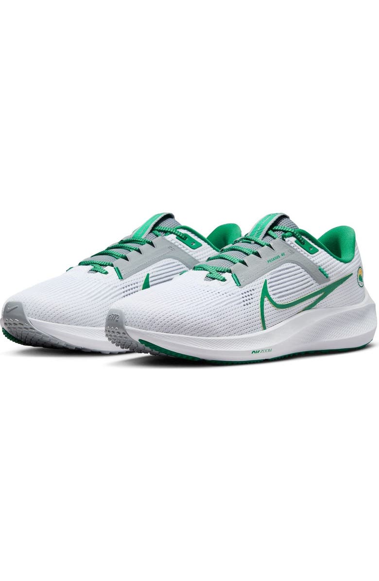 Nike Unisex Nike White Norfolk State Spartans Zoom Pegasus 40 Running Shoe, Alternate, color,