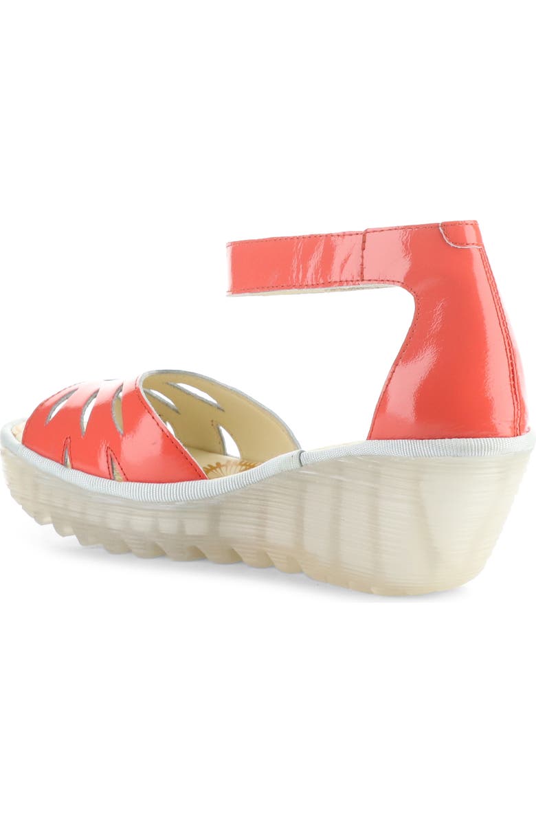 Fly London Yelu Platform Wedge Sandal, Alternate, color, Scarlet