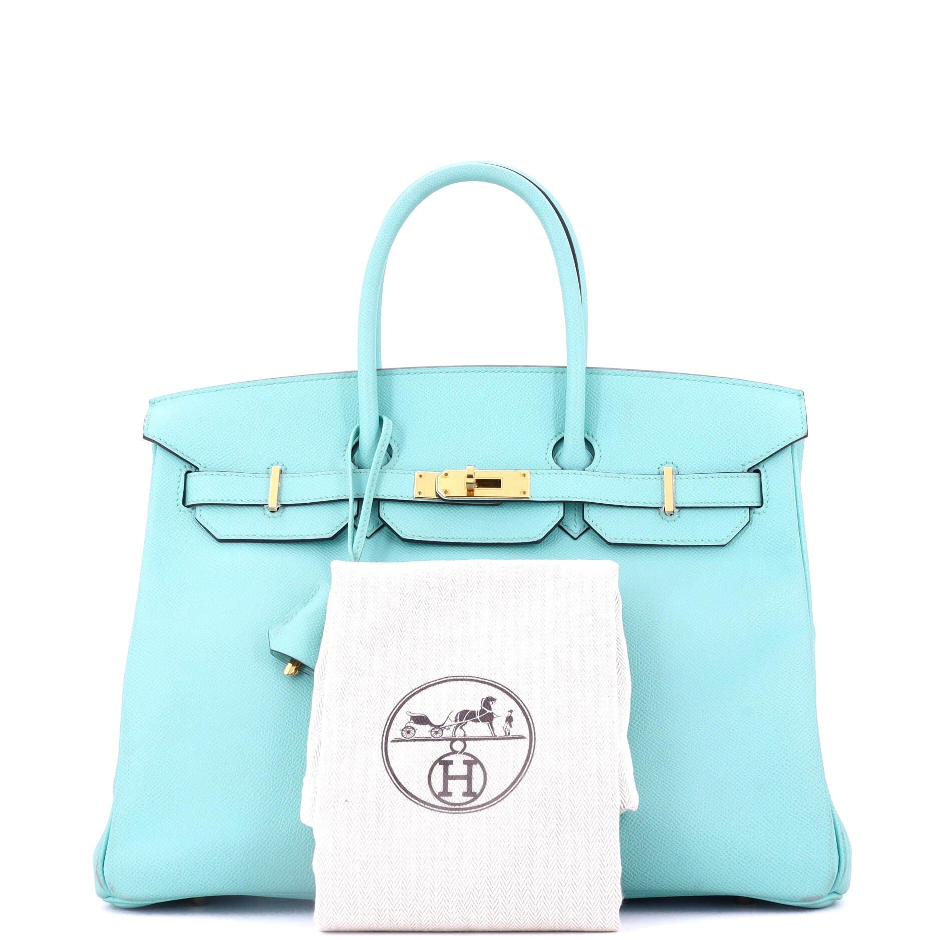 Pre-Owned Hermes Birkin Handbag Blue Epsom with Gold Hardware 35, Alternate, color, 