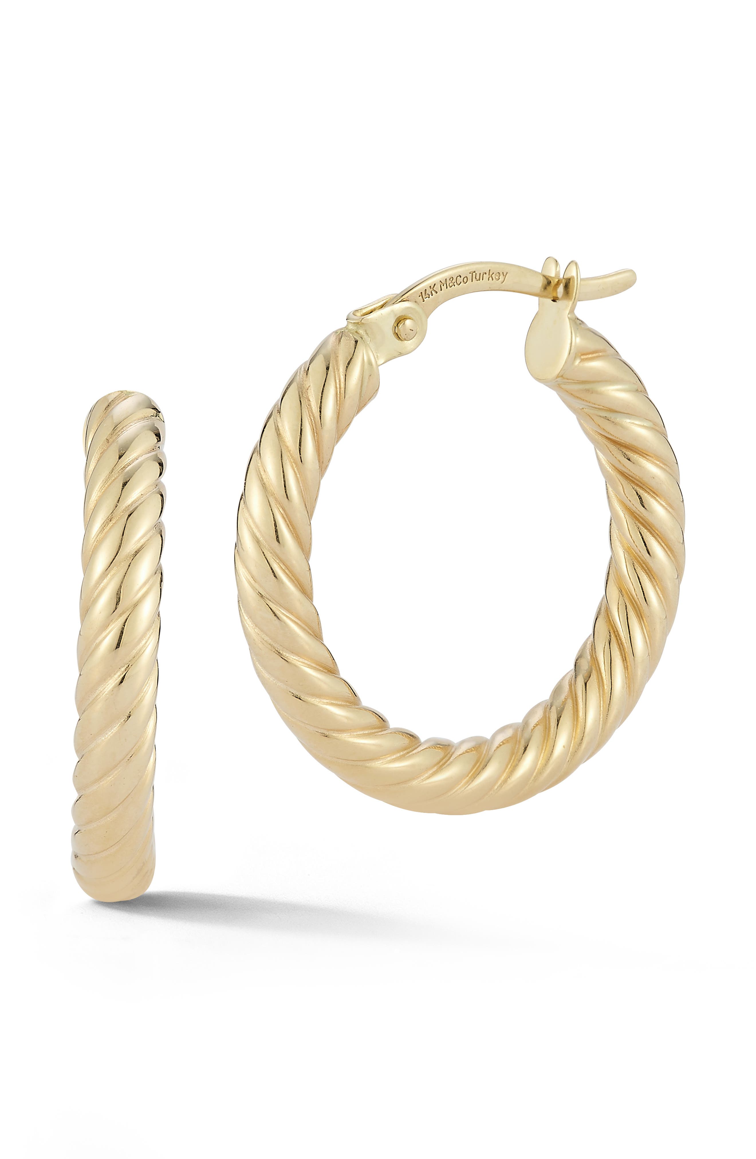 Ember Fine Jewelry 14K Gold Twist Hoop Earrings