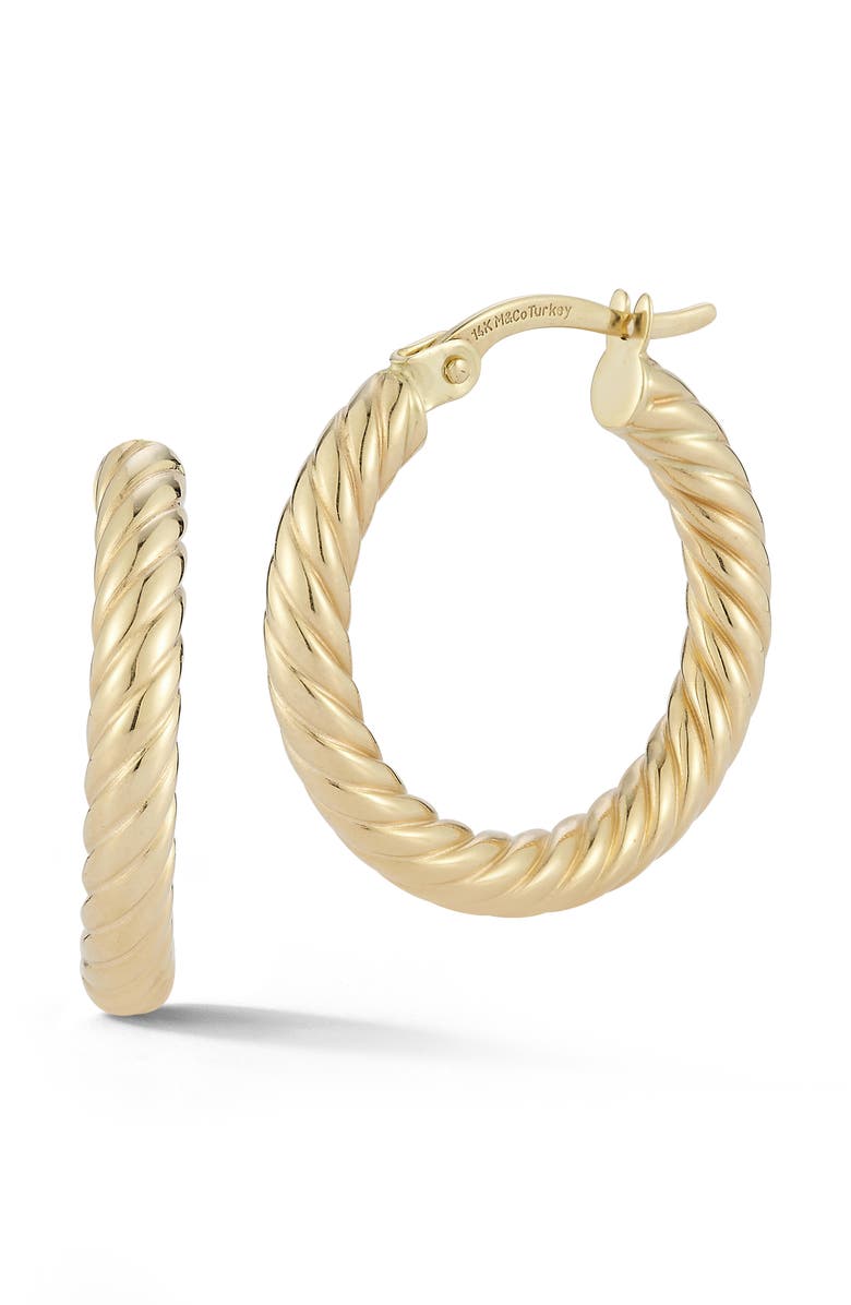 Ember Fine Jewelry 14K Gold Twist Hoop Earrings, Main, color, Gold