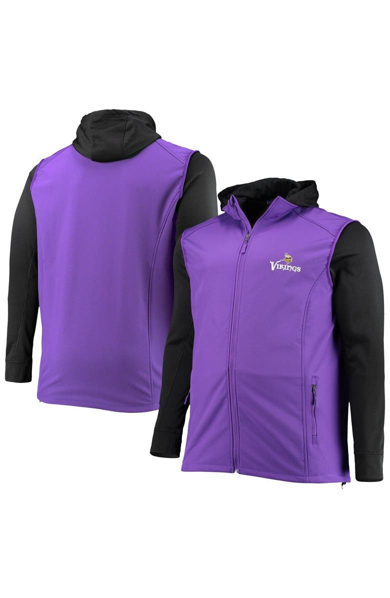 DUNBROOKE Men's Dunbrooke Purple/Black Minnesota Vikings Big & Tall Alpha Full-Zip Hoodie Jacket, Main, color, Purple