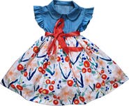 JOE-ELLA Carloline Denim Floral Dress