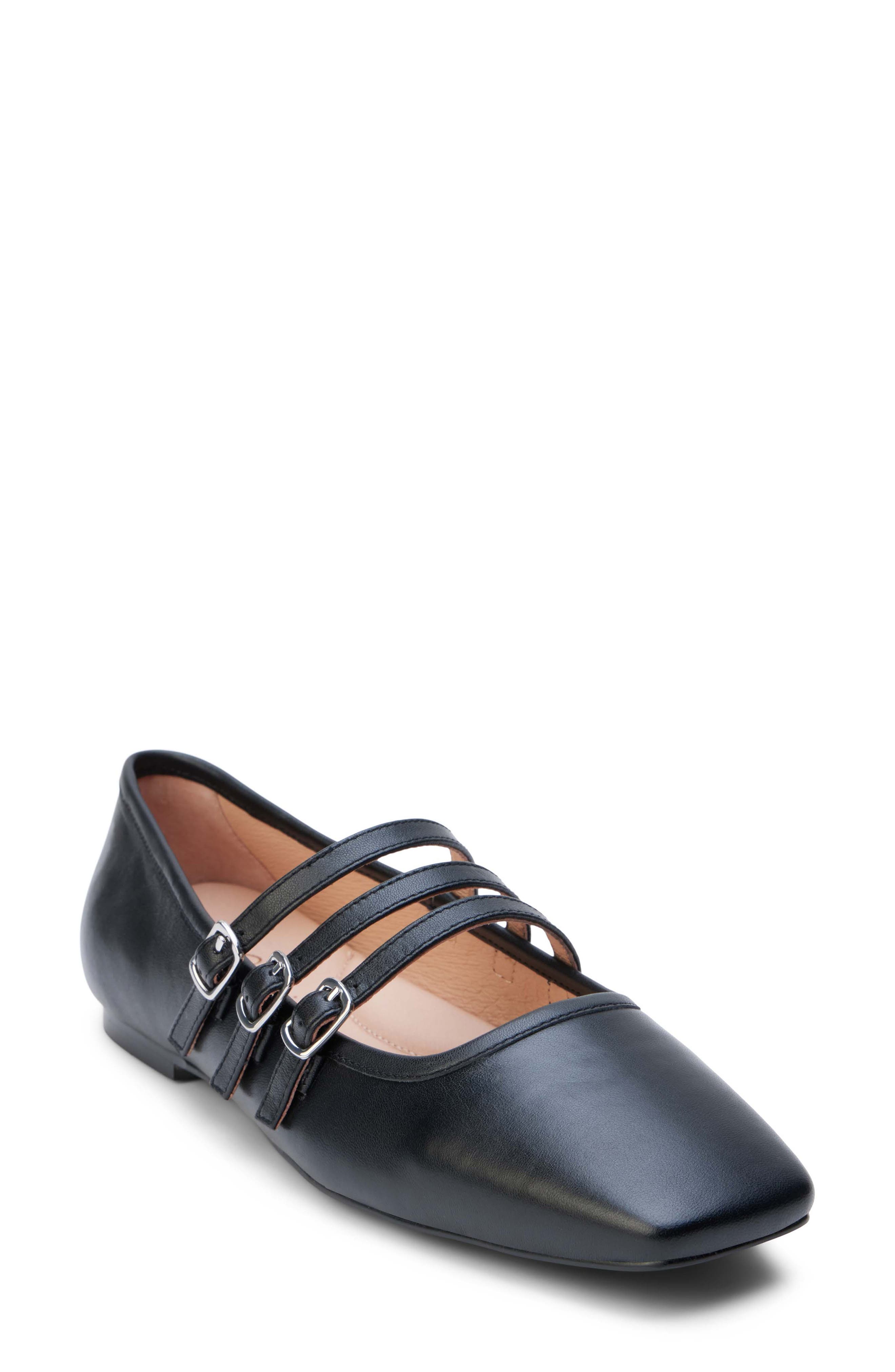 Nova Strappy Ballet Flat, Main, color, BLACK