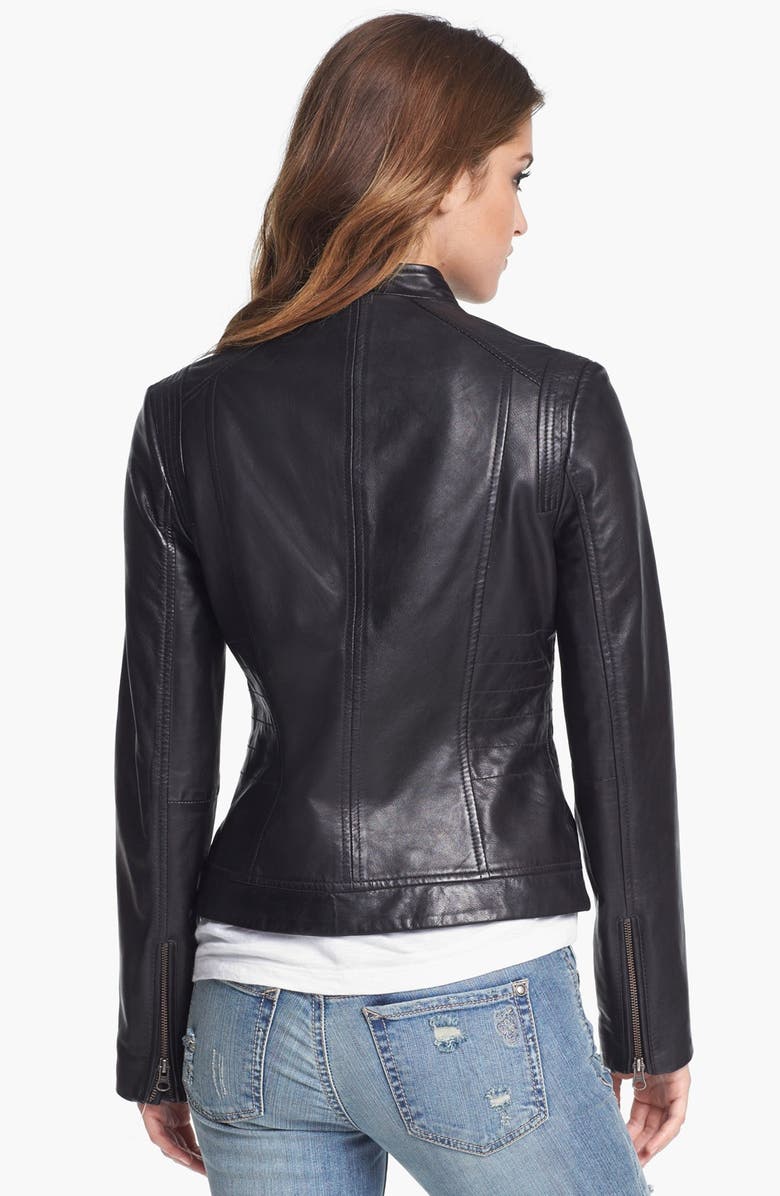 Bernardo Tab Collar Leather Jacket, Alternate, color,