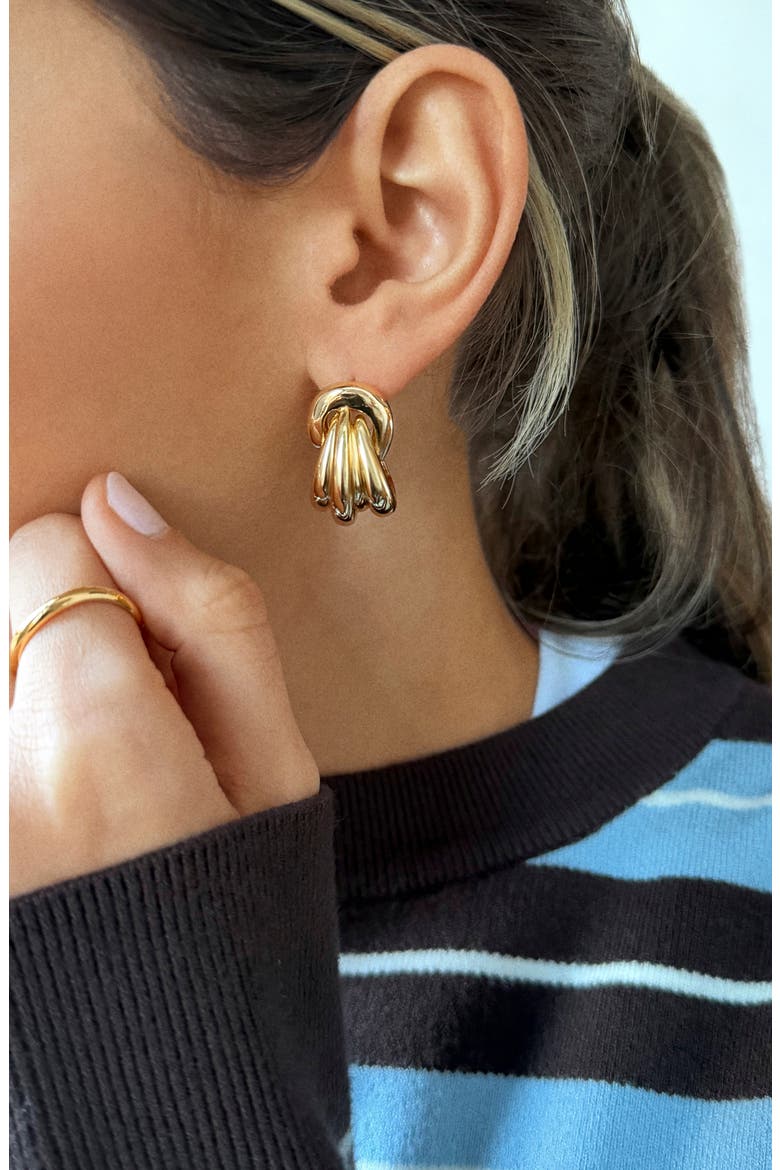 Linda Triple Row Huggie Hoop Earrings, Alternate, color, GOLD