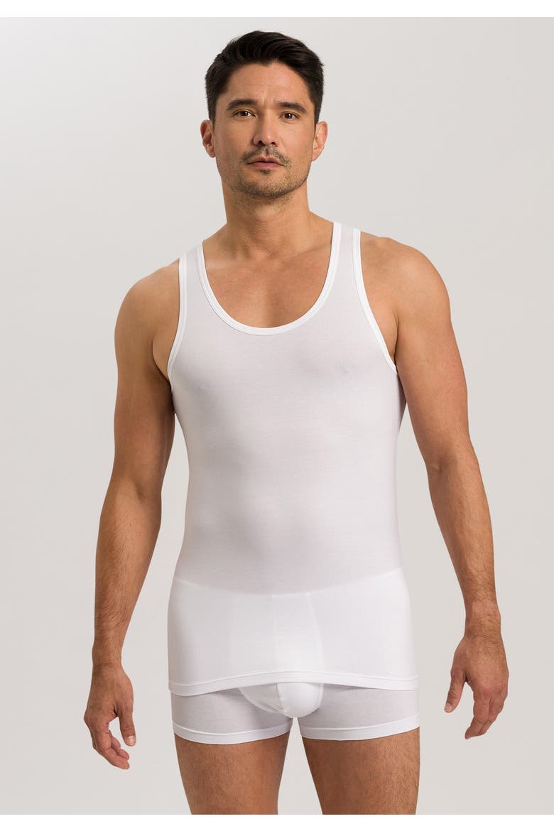 Cotton Superior Fitted Cotton Tank Top, Alternate, color, White