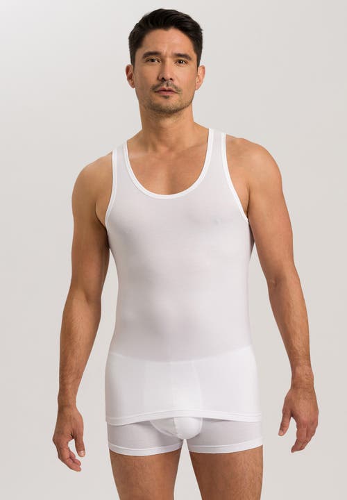 Hanro Cotton Superior Fitted Cotton Tank Top In White