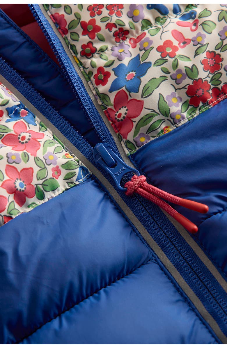 Mini Boden Kids' Pack Away Quilted Jacket, Alternate, color, Floral Colourblock