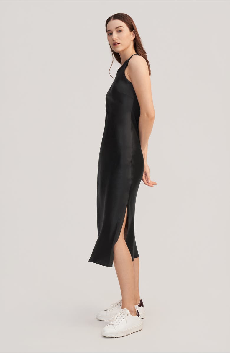 Lilysilk Slouchy Chic Bias Silk Dress, Alternate, color, Black