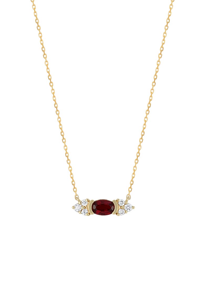 El Mar Ruby & Diamond Pendant Necklace, Main, color, 18K YELLOW GOLD