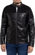 XRAY Faux Leather Jacket with Faux Fur Lining