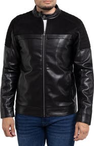 XRAY Faux Leather Jacket with Faux Fur Lining