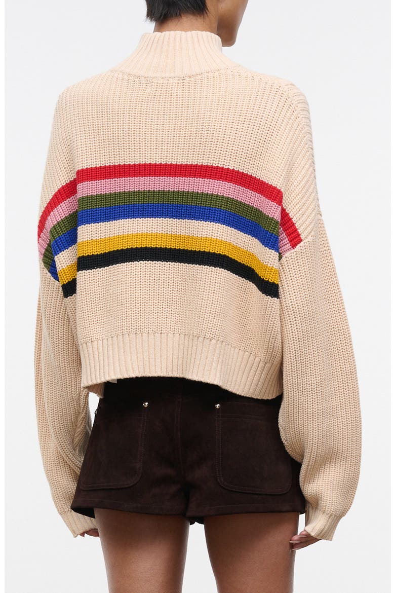 Hampton Stripe Half Zip Crop Sweater, Alternate, color, ARTIST STRIPE