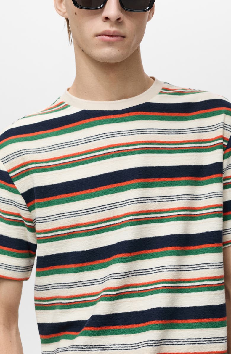 MANGO Stripe Cotton Terry Cloth T-Shirtr, Alternate, color, 