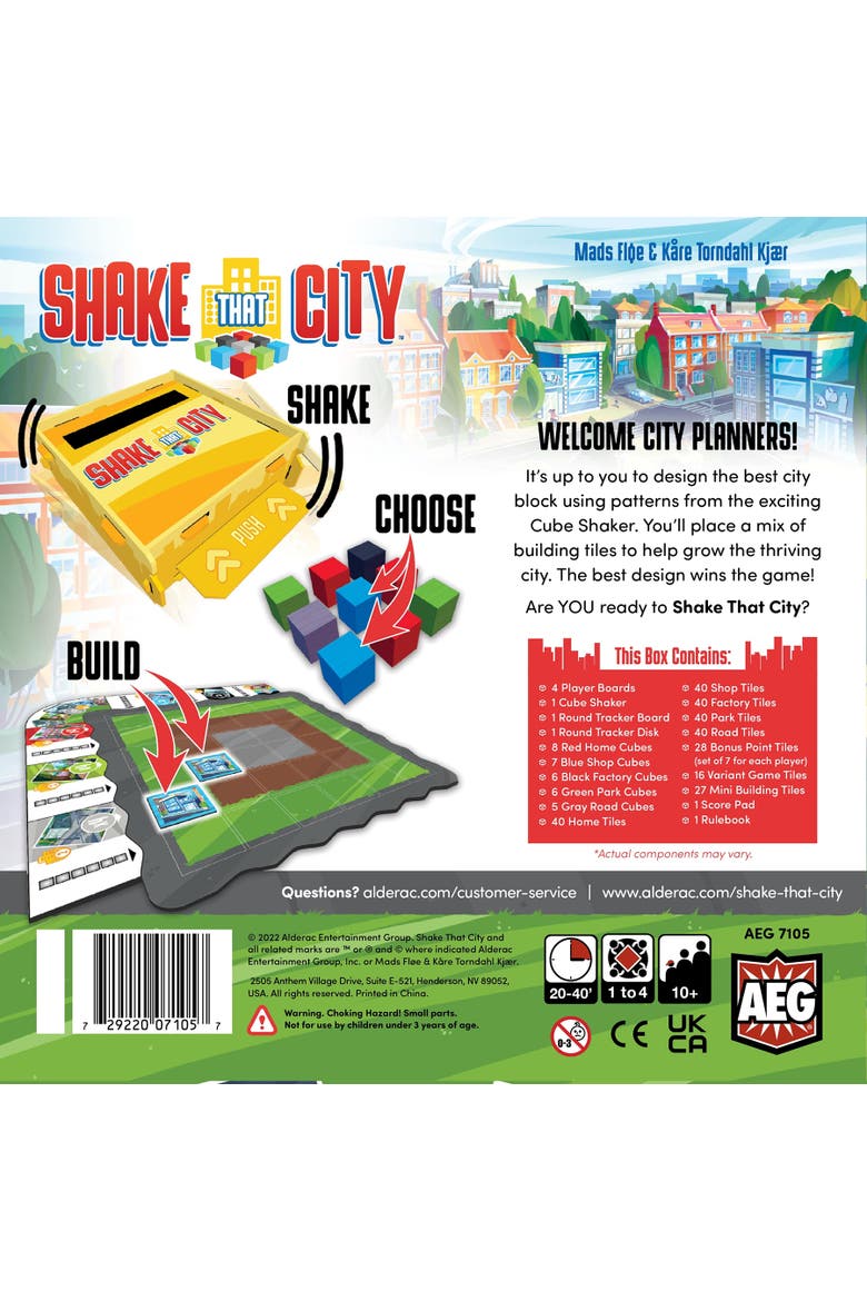Shake That City Dexterity City Building Board Game, Alternate, color, Multicolored