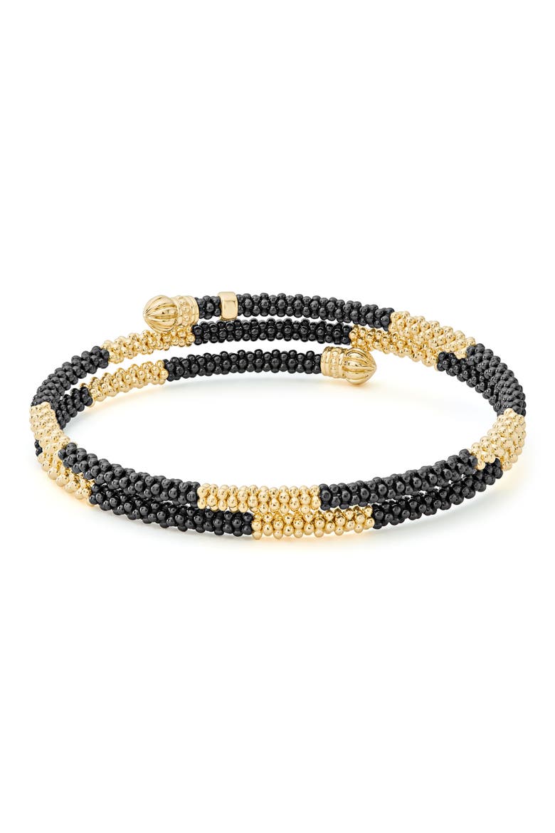 Gold & Black Caviar Coil Bracelet, Alternate, color, GOLD