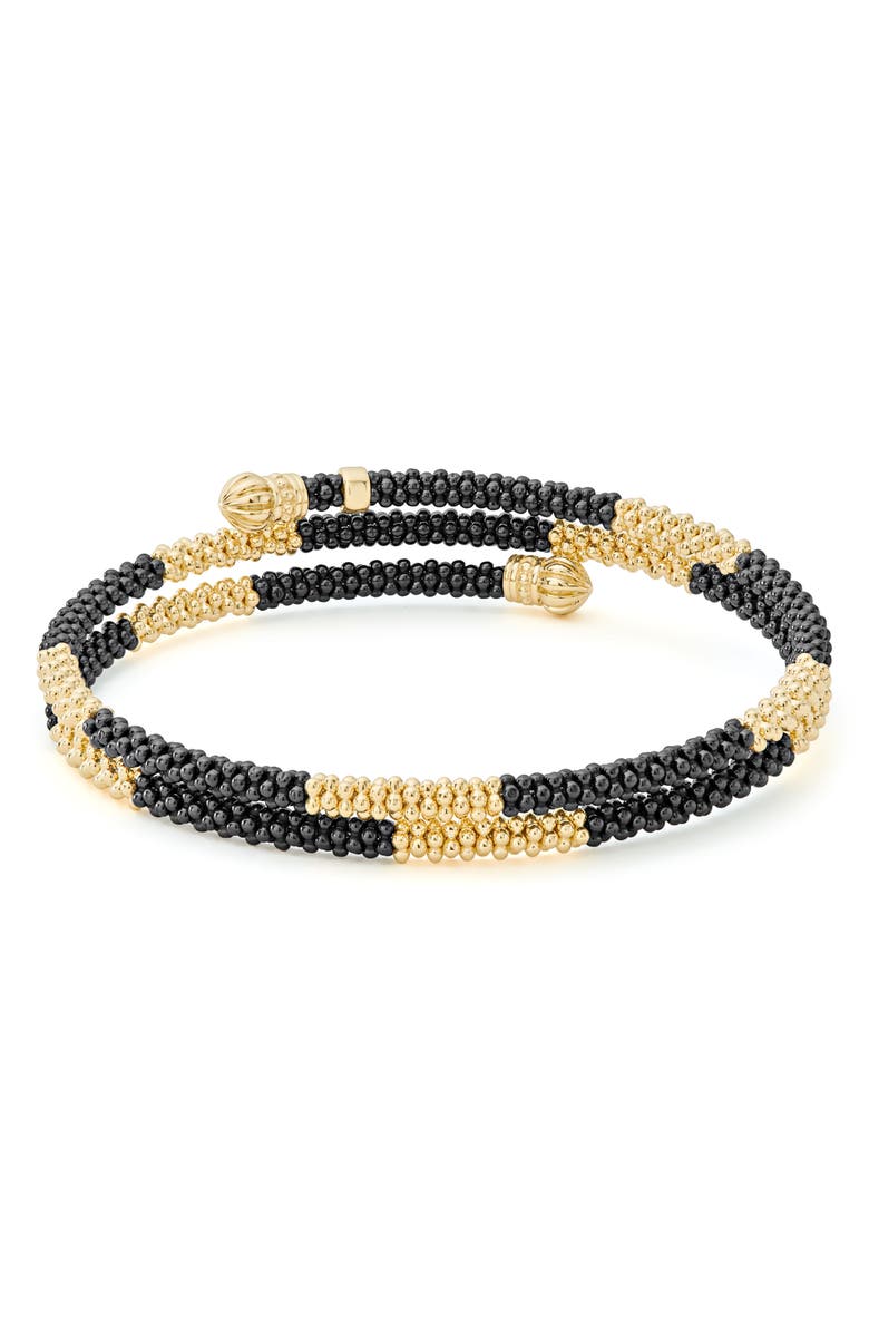 LAGOS Gold & Black Caviar Coil Bracelet, Alternate, color, 