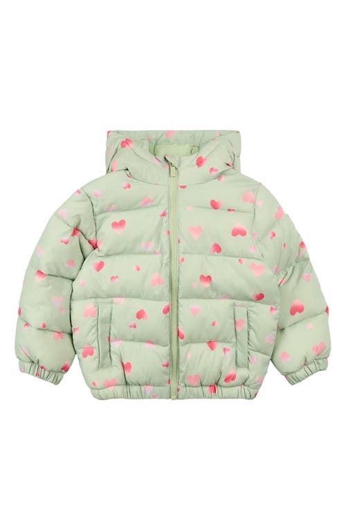 MILES THE LABEL Kids' Quilted Hooded Jacket in Light Green 