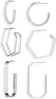 Tasha Set of 3 Assorted Hoop Earrings