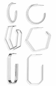 Tasha Set of 3 Assorted Hoop Earrings