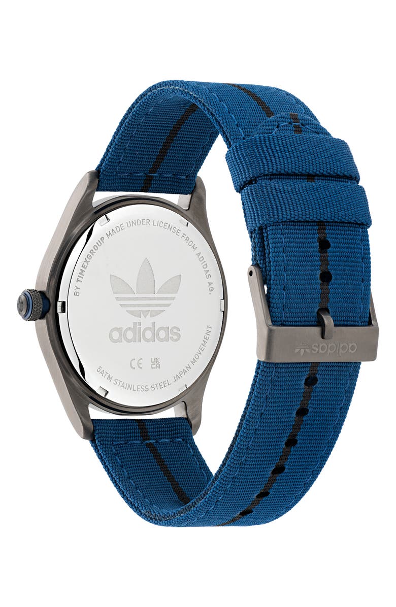 adidas Code Four Nylon Strap Watch, 42mm, Alternate, color, 