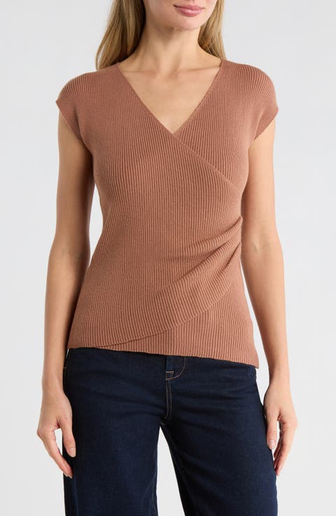 Cap Sleeve Wrap Sweater