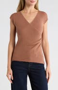 MAX STUDIO Cap Sleeve Wrap Sweater