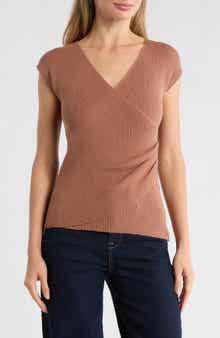 MAX STUDIO Cap Sleeve Wrap Sweater