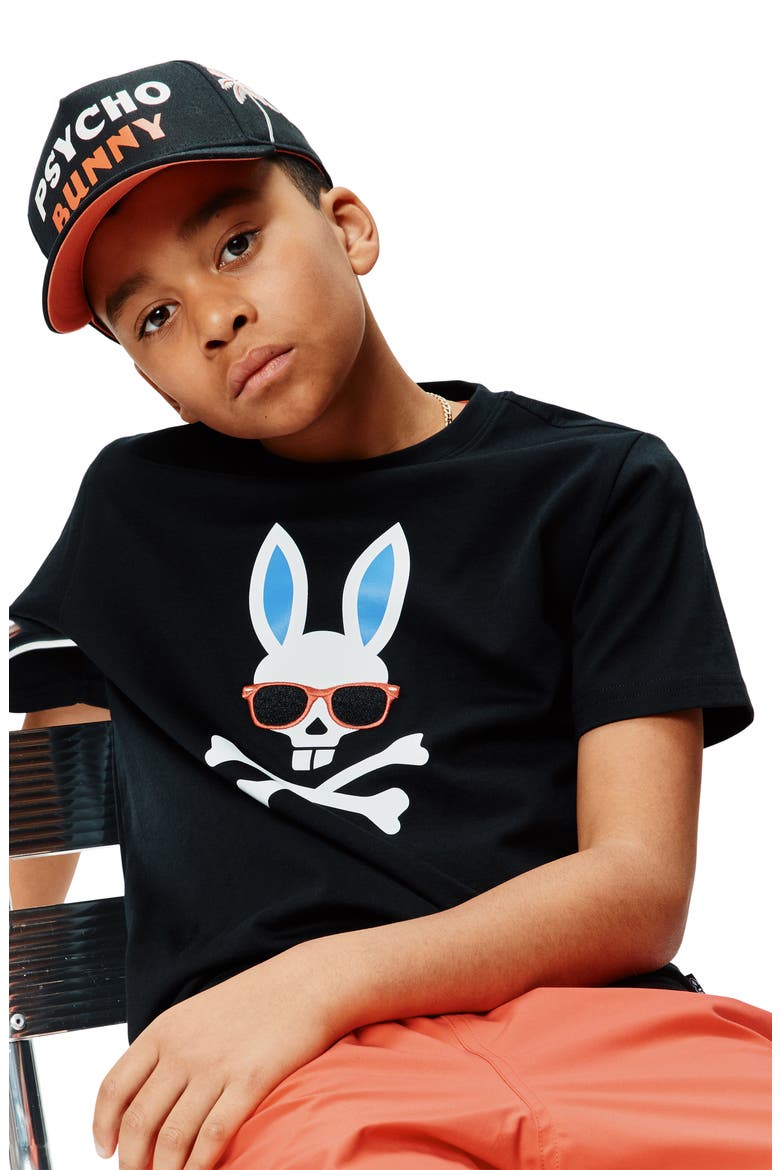 Kids' Luca Embroidered Pima Cotton Graphic T-Shirt, Alternate, color, BLACK
