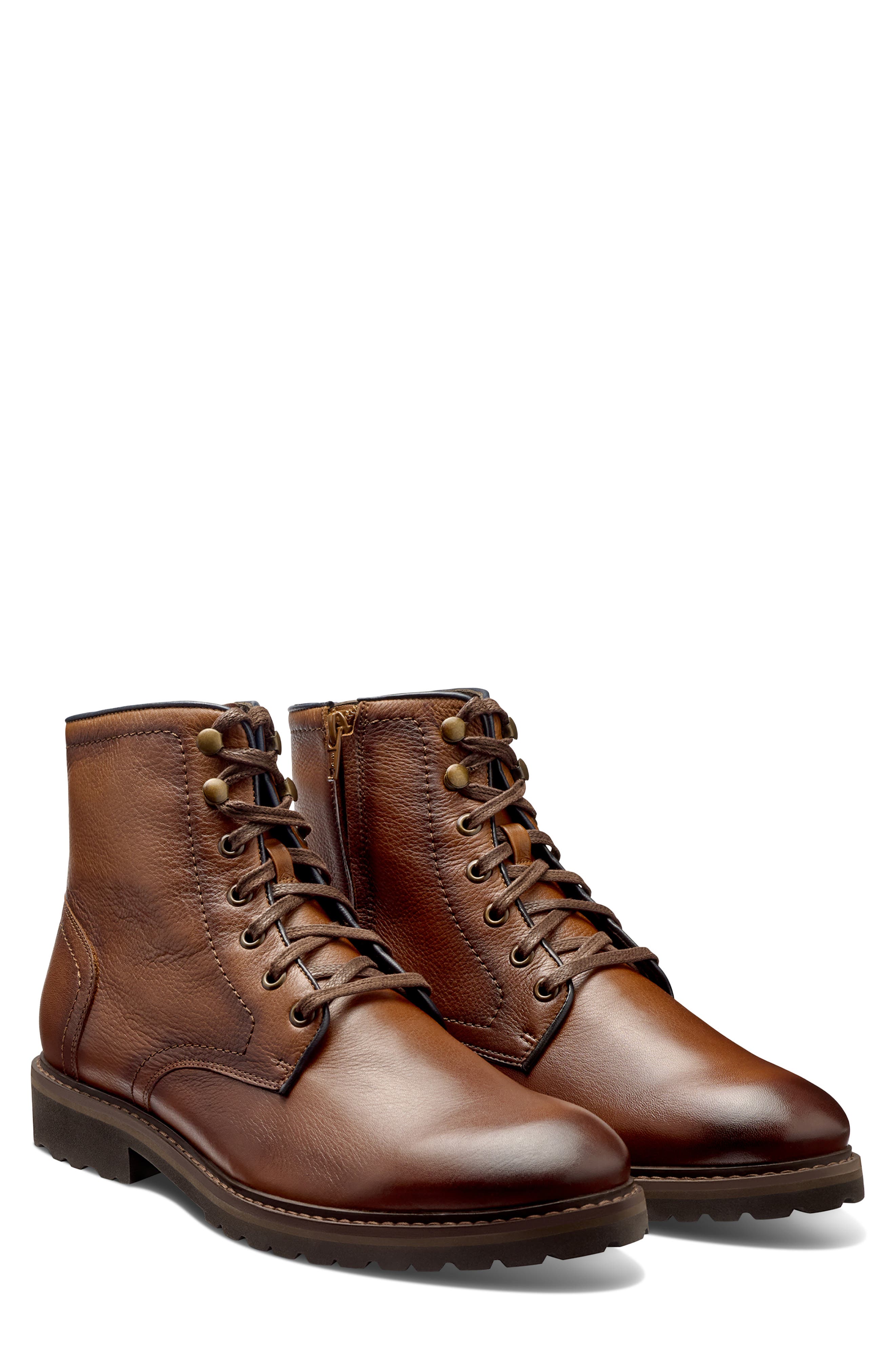Featherlight Lace-Up Boot, Alternate, color, COGNAC LEATHER