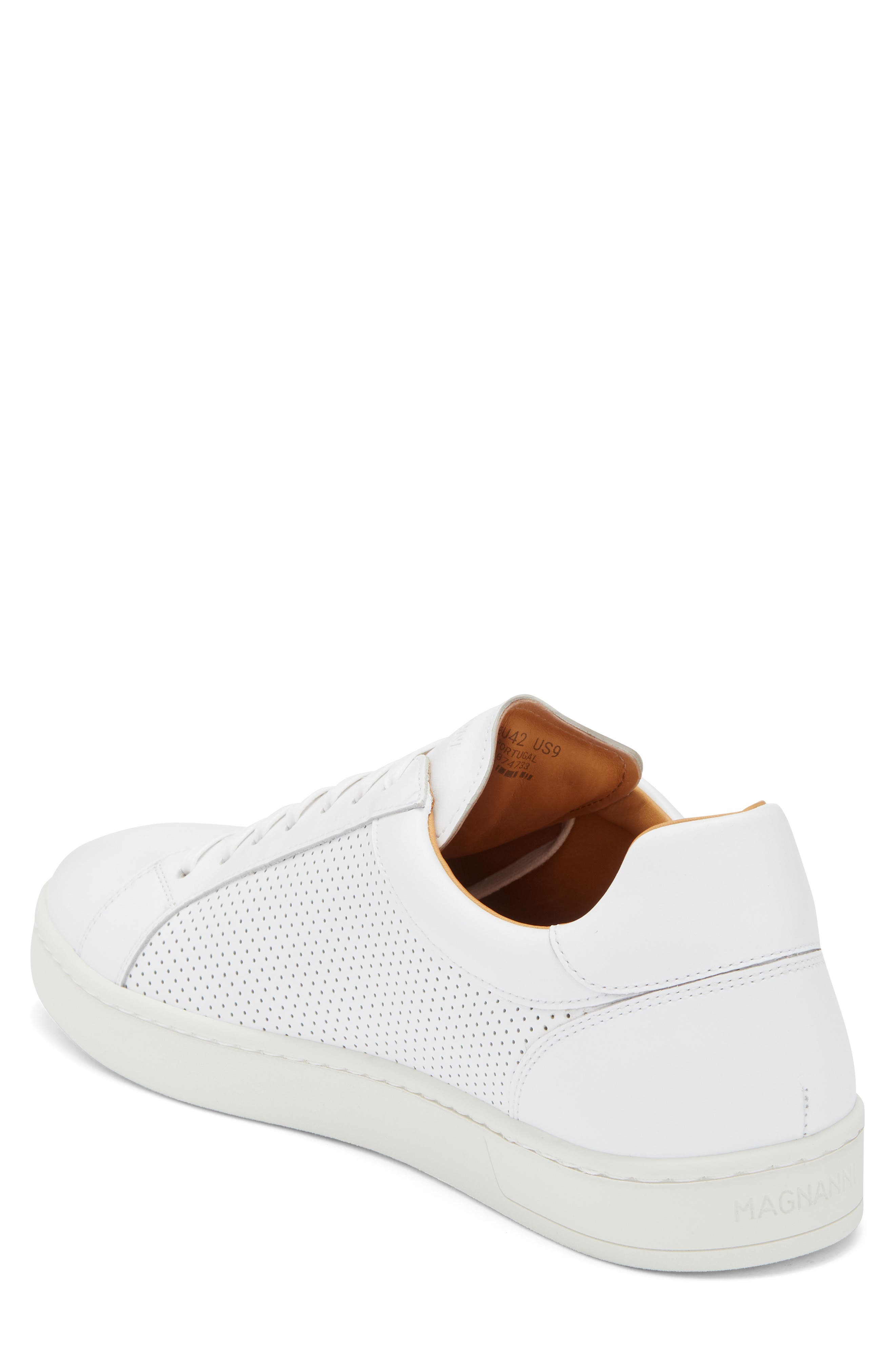 Magnanni Elonso Perforated Sneaker, Alternate, color, White