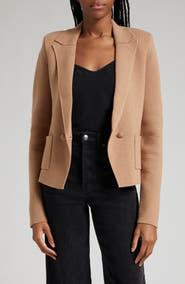 L'AGENCE Sofia Cotton Blend Cardigan Blazer