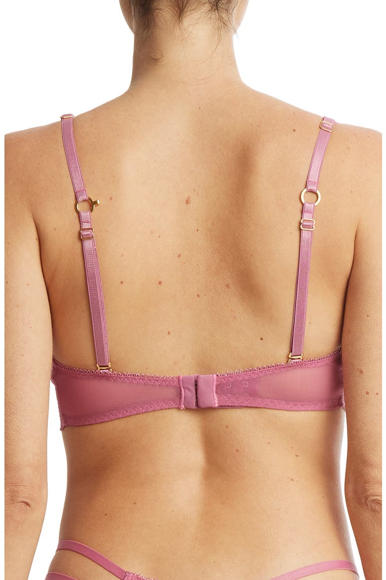 Strappy Lace & Mesh Underwire Bra, Alternate, color, ROSEHIP