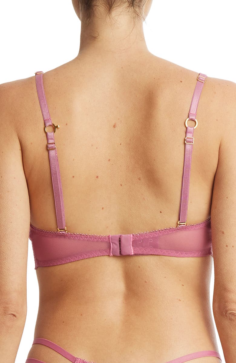 Hanky Panky Strappy Lace & Mesh Underwire Bra, Alternate, color, Rosehip