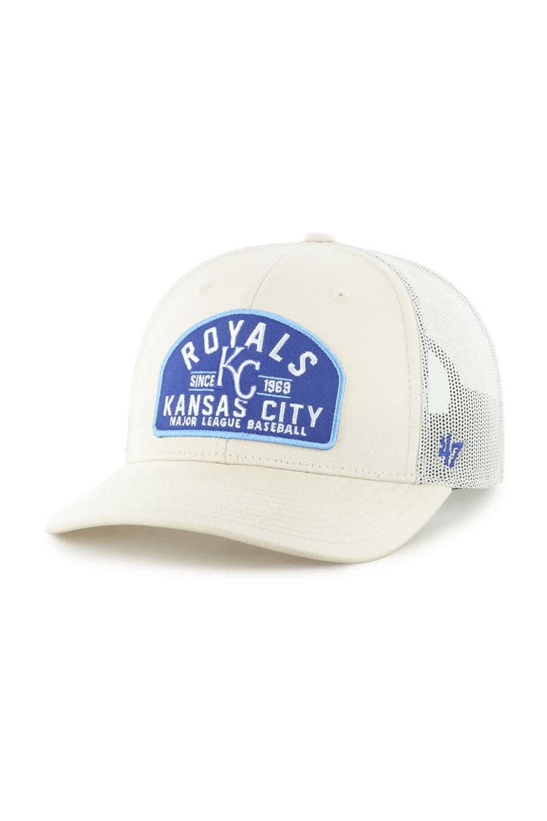 Men's '47  Cream Kansas City Royals Leland Adjustable Trucker Hat, Main, color, Cream