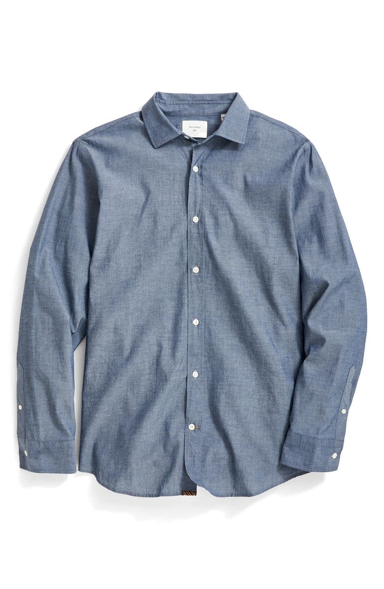 Billy Reid Holt Cotton Chambray Dress Shirt, Alternate, color,