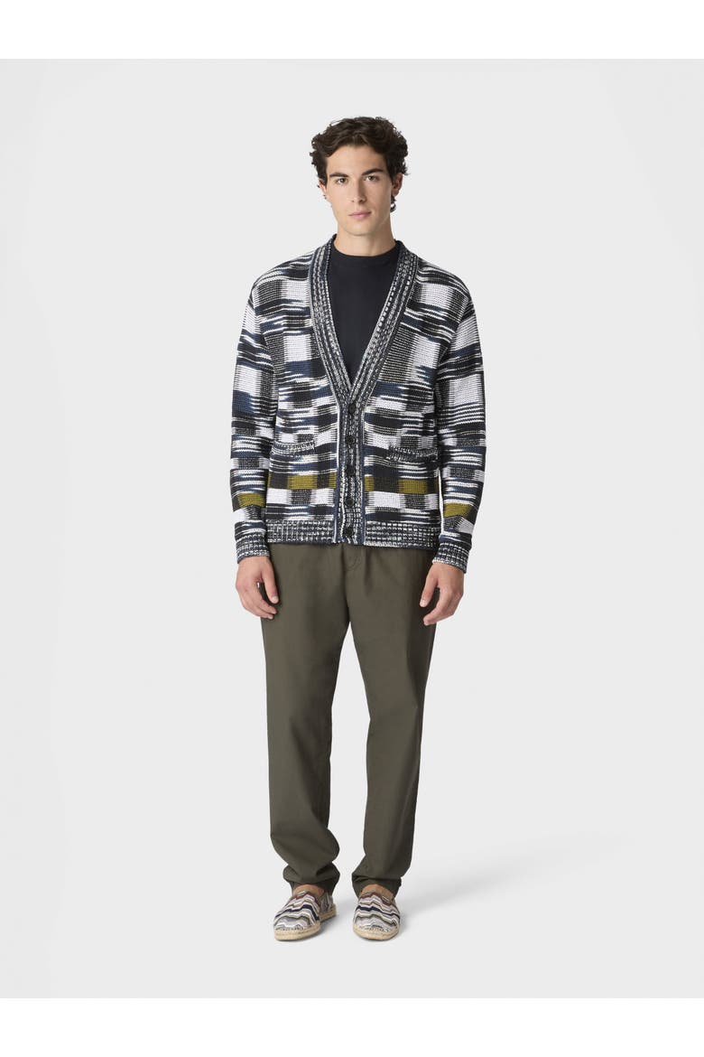 Cotton-blend Cardigan With Check Pattern, Alternate, color, Multicoloured