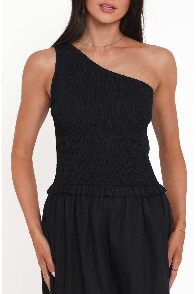 Myla One-Shoulder Maxi Dress, Alternate, color, BLACK