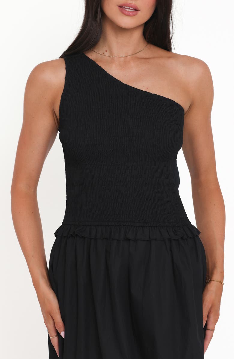 Petal & Pup Myla One-Shoulder Maxi Dress, Alternate, color, Black