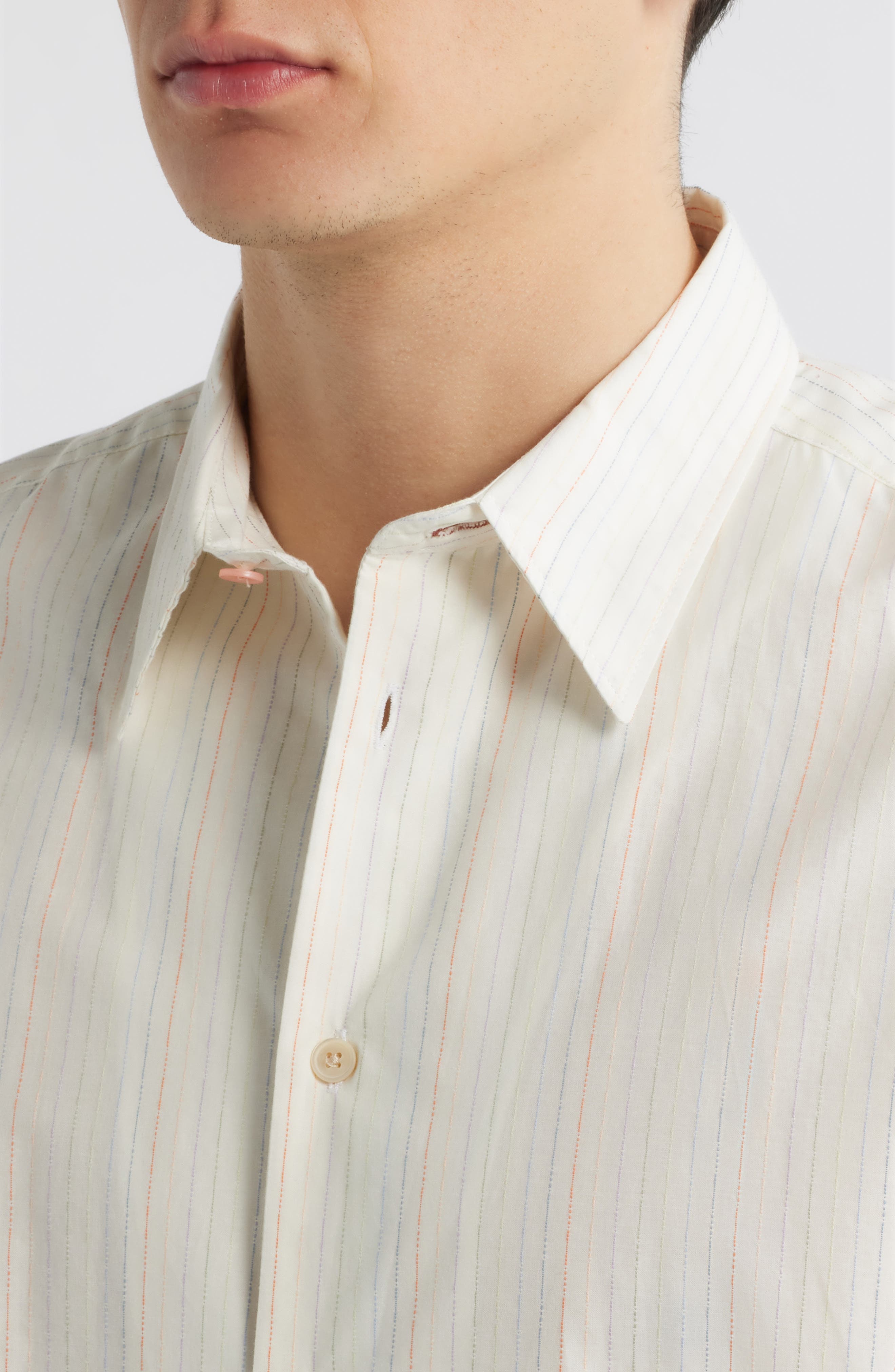 Stripe Regular Fit Cotton Button-Up Shirt - image 2